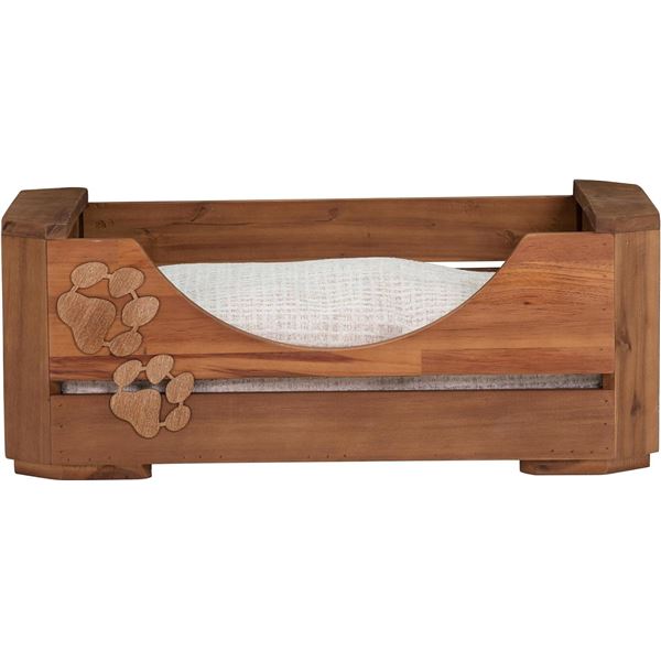 BNIB Bowser & Meowser Earth Friendly Recycled Wood Pet Bed, Paw Print $130
