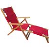 Image 1 : Patioflare Portable Patio Lounge Chair with Leg Rest, Red