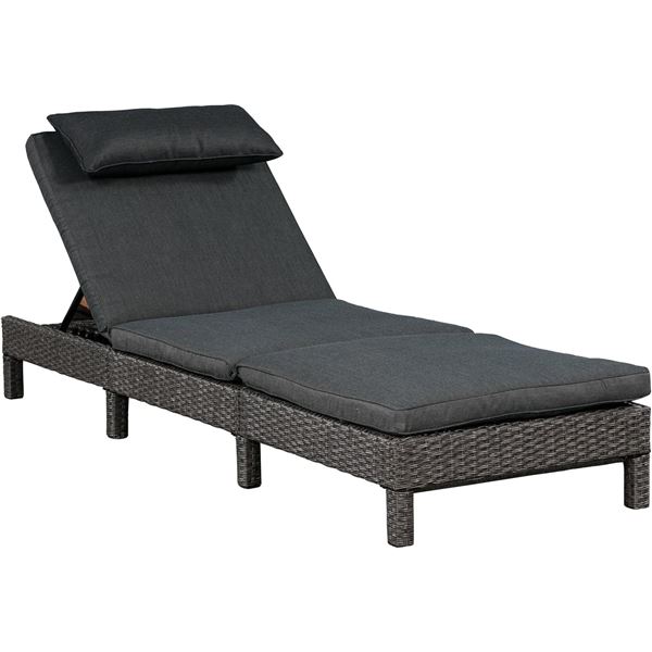 BNIB Patioflare Laura Patio Lounger, Grey Wicker RV: $440