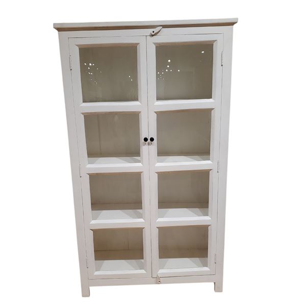 New White Wooden Storage Cabinet, H64" x W37" x D14" (without box)