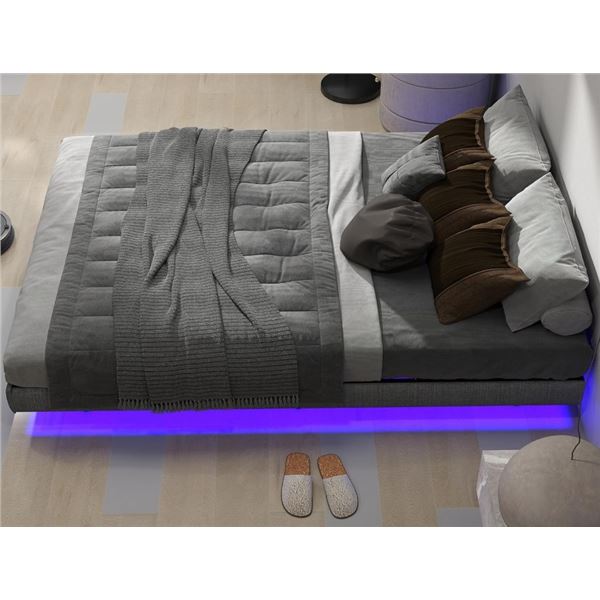 26.9cm High Queen Floating Bed Frame with LED Lights - RV: $250 CAD