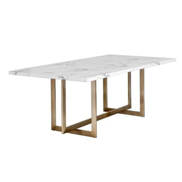 BNIB Caesar 51" Gold Marble Dining Table - RV: $1399