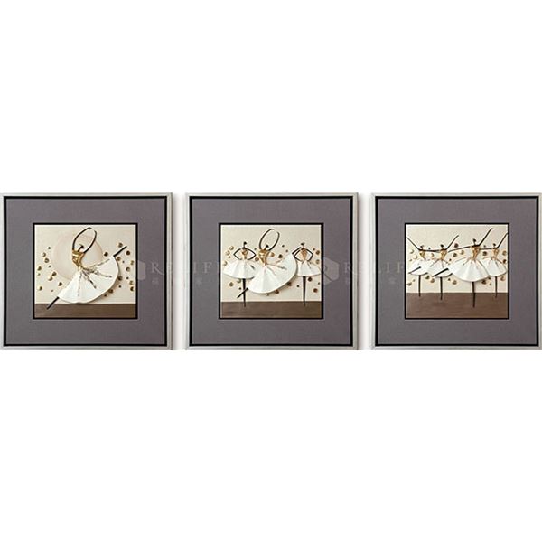 BNIB 60 Waltz (Gold) - Luxury Wall Art with frame - RV: $280 CAD - 65.3 x 65.3 cm x 3 panels