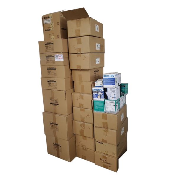 Large Assorted Group of LED Lighting - Philips, Standard PAR38 Bulbs, and More