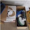 Image 2 : Group of Warehouse Supplies Includes Extension Cords & Work Light, Tape Guns, Moving Straps