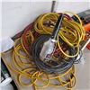 Image 3 : Group of Warehouse Supplies Includes Extension Cords & Work Light, Tape Guns, Moving Straps