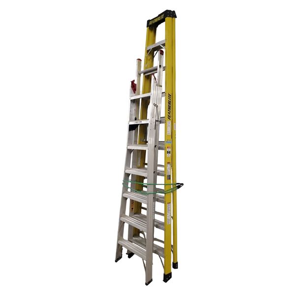 Featherlite 10 ft. Step Ladder and Lite 8/13-Foot Ladder