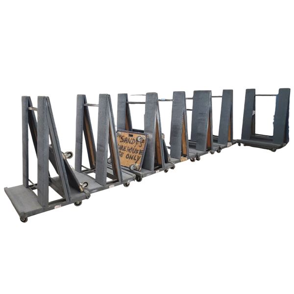 Group of 7 A-Frame Panel Carts, Approx. H53" x 36" Each