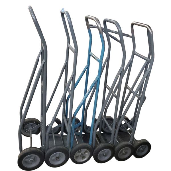 Group of 6 Heavy Duty Hand Trucks, H50" Each