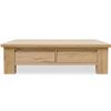 Image 1 : Moe's - GRAHAM STORAGE COFFEE TABLE RUSTIC OAK - RP:  $2,449 - Dimensions: 60"W x 35"D x 17"H -Model
