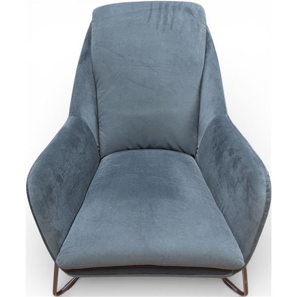 Blue Velvet Accent Chair, H31" x W26" x D33"