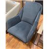 Image 2 : Blue Velvet Accent Chair, H31" x W26" x D33"