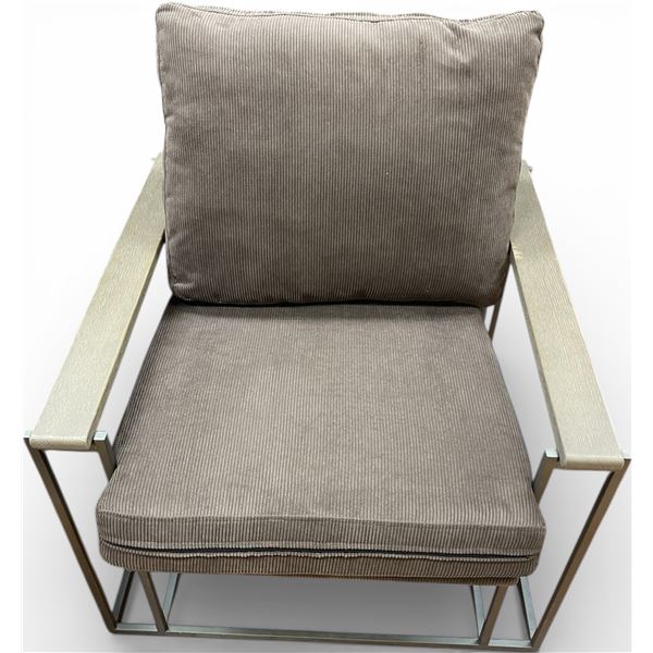 Modern Metal Frame Accent Chair - Taupe - H31" x W29" x D31"