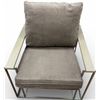Image 1 : Modern Metal Frame Accent Chair - Taupe - H31" x W29" x D31"