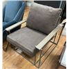 Image 2 : Modern Metal Frame Accent Chair - Taupe - H31" x W29" x D31"
