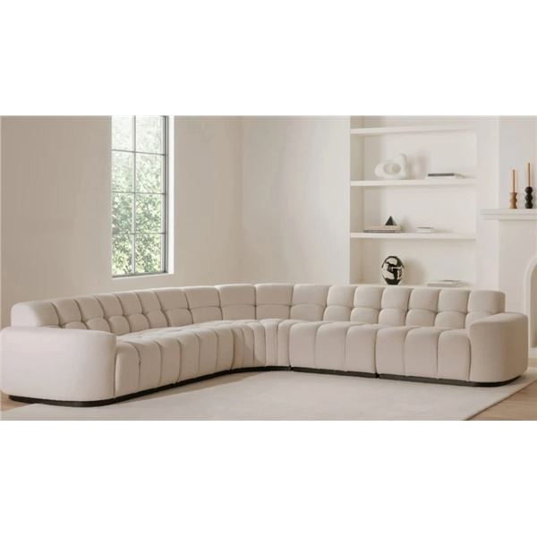 BNIB Moe's Roman Sectional (L-Shaped Oat - Oatmeal) RV: $7,449 - 118.00" W x 118.00" D x 26.50" H