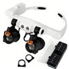 Image 3 : LED HEAD-WEARING GLASSES-STYLE MAGNIFYING GLASS 21 LENS COMBINATIONS OF MAGNIFICATION IDEAL FOR PREC