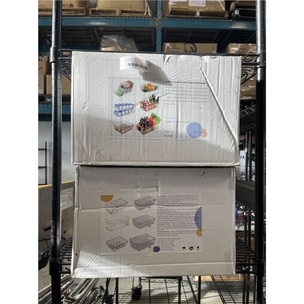 2 NEW 9PC CLEAR PLASTIC FOOD STORAGE BINS