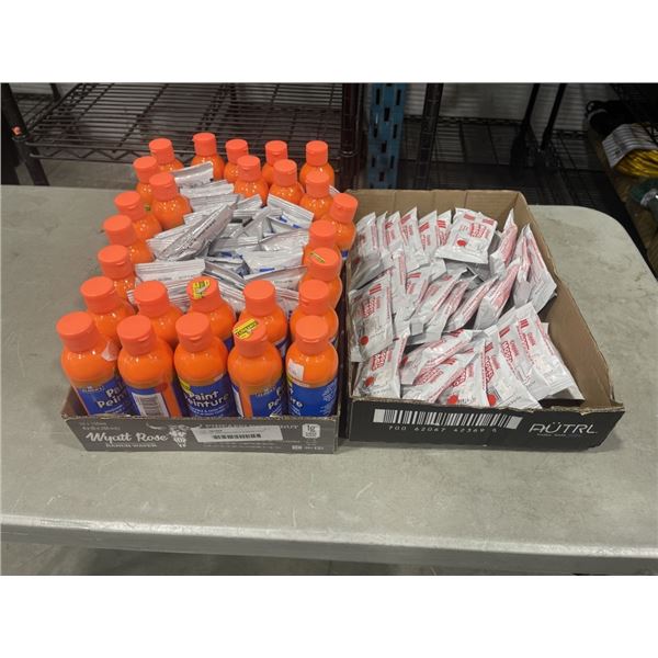 TRAY OF NEW WASHABLE ELMERS PAINT, AND TRAY OF NEW CRAYOLA MAGIC MOLD CLAY