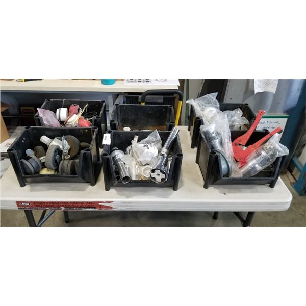 6 PARTS ORGANIZERS W/ PLUMBING ACCESSSORIES, ETC