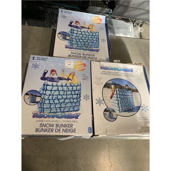 3 NEW JUMBO INFLATABLE SNOW BUNKERS