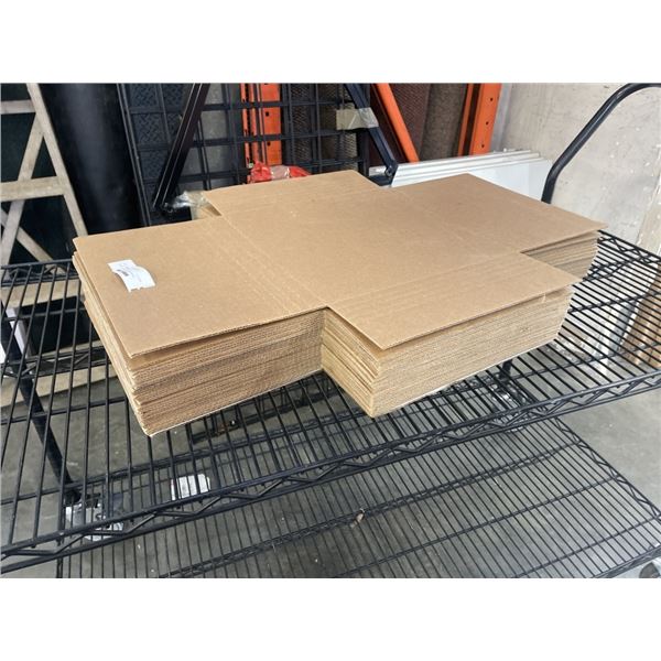 STACK OF NEW ULINE QUADFOLD SHIPPING BOXES