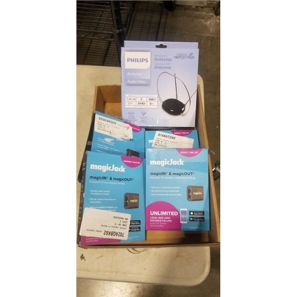 4 MAGIC JACKS CALLING DEVICES AND PHILIPS ANTENNA