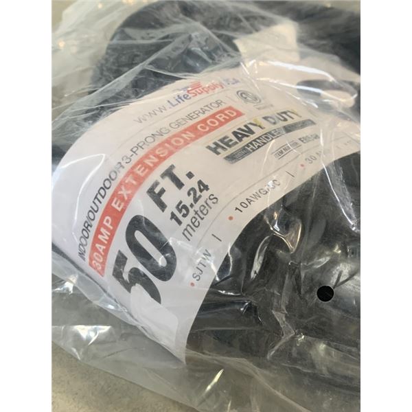 NEW INDOOR OUTDOOR HEAVY DUTY 3 PRONG 30 AMP GENERATOR CORD, 10AWG