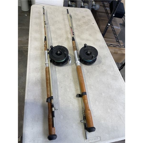 2 FISHING RODS AND REELS