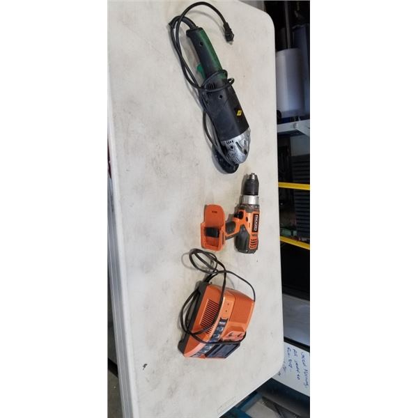 RIGID DRILL AND MASTERCRAFT DISC GRINDER