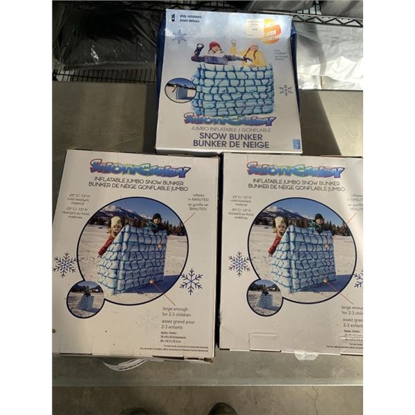 3 NEW JUMBO INFLATABLE SNOW BUNKERS