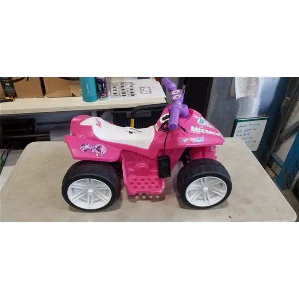 DISNEY MINNIE 6V RIDE ON QUAD W/ CHARGER