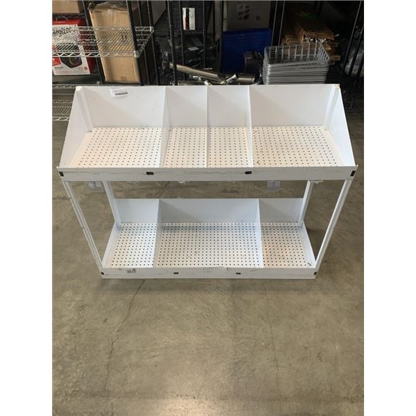 WHITE DISPLAY TABLE, 41 X 13 X 24
