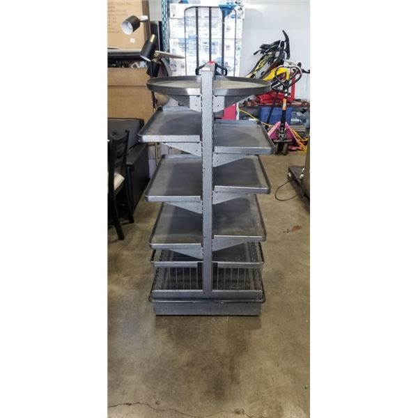 ROLLINF RETAIL RACK, 55 INCH TALL, 25 X 25