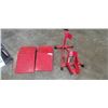 Image 1 : RED MOTORCYCLE / DIRT BIKE WHEEL CHOCK, AND 2 RAMPS