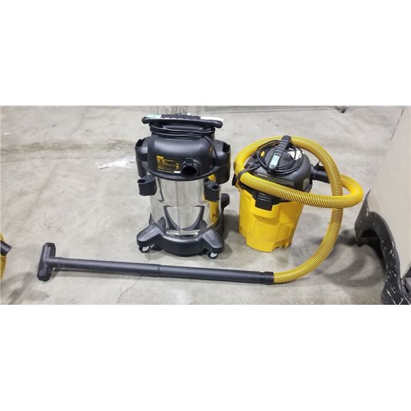 DEWALT 6 GALLON WET DRY SHOP VAC WORKING AND DEWALT STAINLESS 10 GALLON WET DRY SHOP VAC WORKING BOT