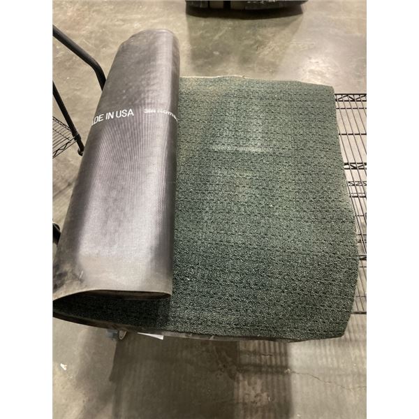 COMMERCIAL DOOR MAT AND ROLL END OF COMMERCIAL RUBBER BACKED CARPET