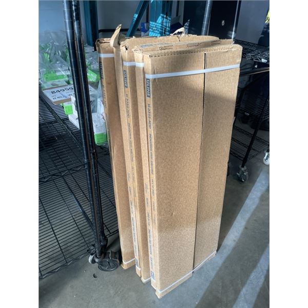 5 NEW ULINE INDUSTRIAL STEEL SHELVING, 48 X 18, AND CASE OF EZ LIGHT SHELF LIGHT STRIPS
