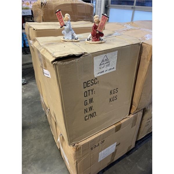 NEW CASE OF APPROX 40 SETS OF CHINESE NEW YEAR FIGURINES, 2 DIFFERANT PER BOX, 80 TOTAL