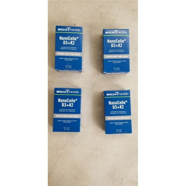 4 NEW BIOGLAN NANOCELLE D3 + K2 SUPPLEMENT SPRAY, 30ML EACH