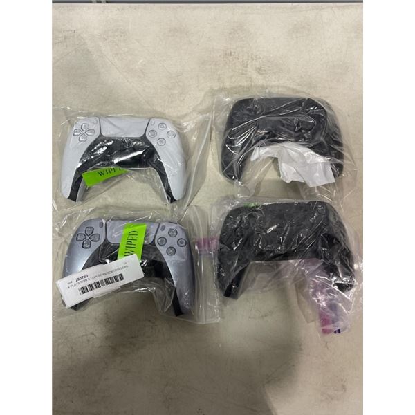 4 PLAYSTION 5 DUALSENSE CONTROLLERS (STORE RETURN DEFECTIVE )