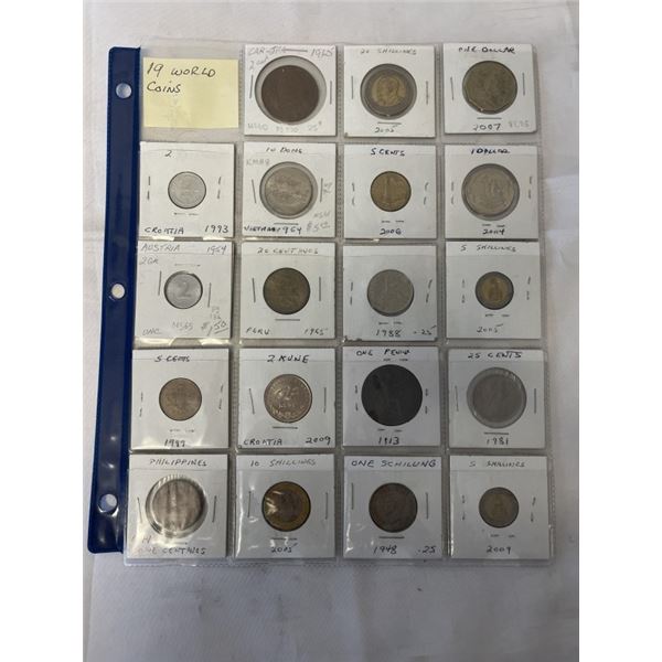 19 WORLD COINS