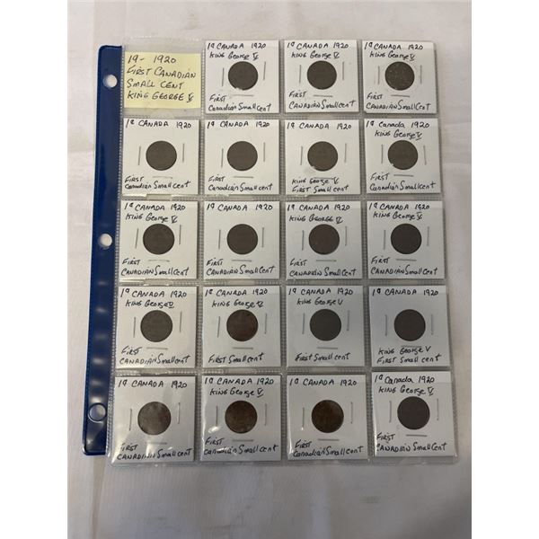 19 - 1920 FIRST CANADIAN SMALL CENT KING GEORGE V