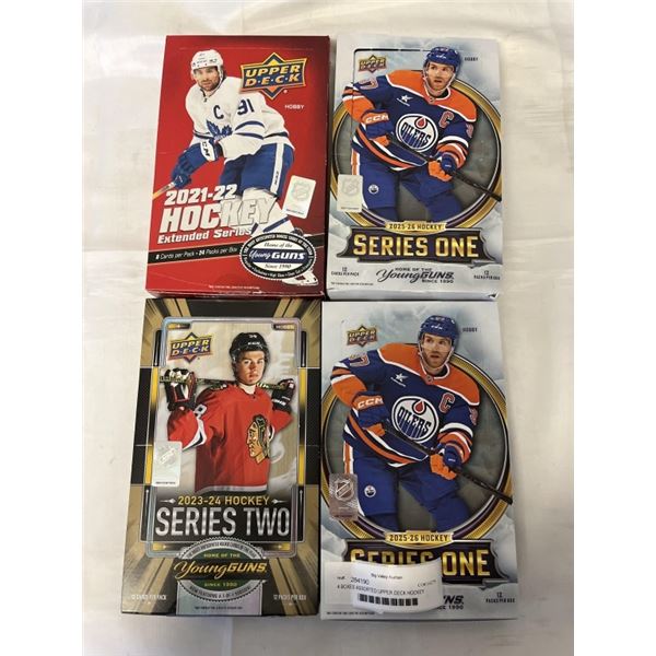 4 BOXES ASSORTED UPPER DECK HOCKEY CARDS