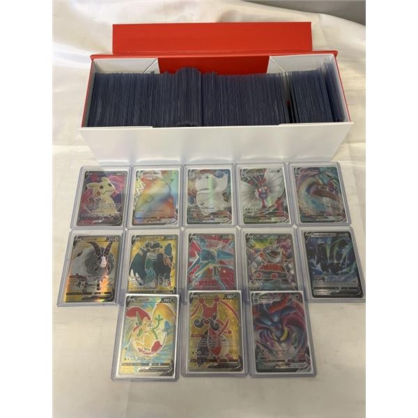 LARGE LOT OF SLEEVED POKEMON CARDS