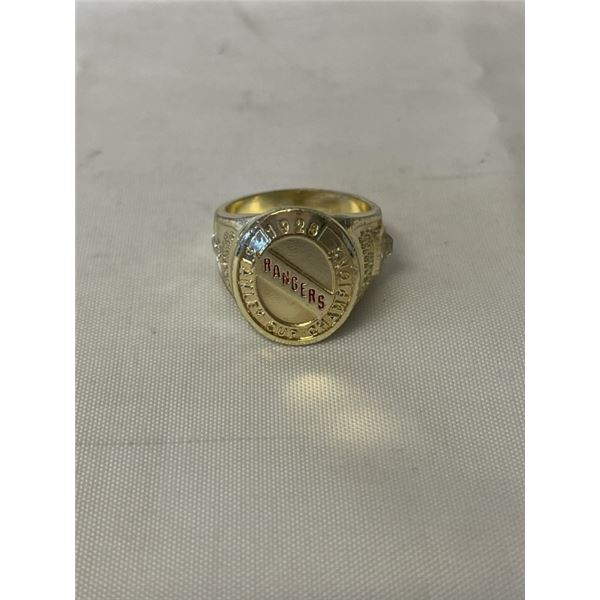 GOLD PLATED 1928 STANLEY CUP CHAMPION RANGER RING COPY RING SIZE 11