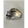 Image 3 : STERLING SILVER 2 CATS RING MARKED 925 RING SIZE 6.5