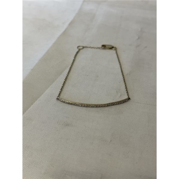 STERLING SILVER W/ DIAMONDETTES BRACELET MARKED 925 6-7" LENGTH