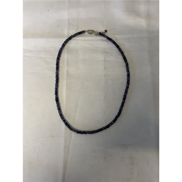925 STERLING SILVER GENUINE SMOKEY TOPAZ RANDELLE BEADS NECKLACE 19" LENGTH