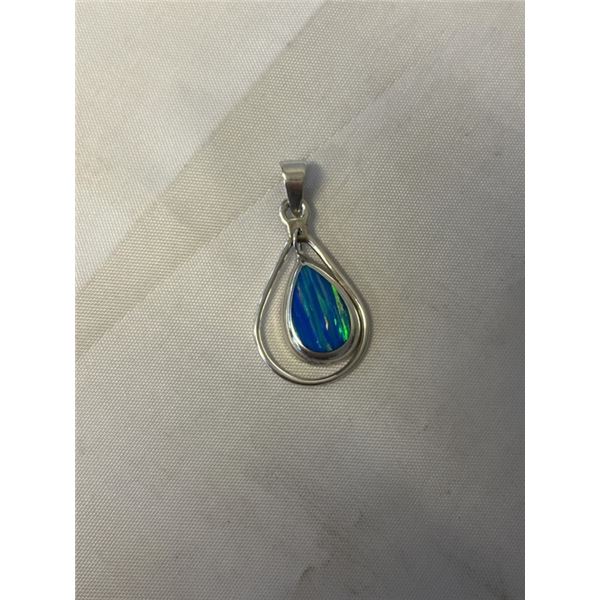 STERLING SILVER W/ OPAL STONE PENDANT MARKED MEXICO 950